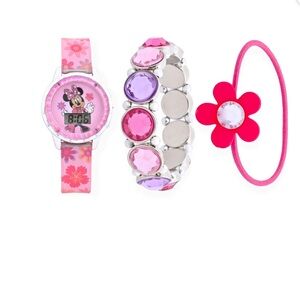 Minnie Pink Floral Watch and Bracelet Set